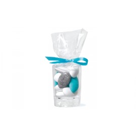 Boite personnalisée avec ruban simple (Bleu Turquoise 124)