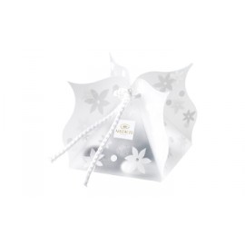 Boite personnalisée avec ruban simple (Blanc 101)