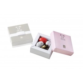  Custom box with custom ribbon (Rose pâle 513)